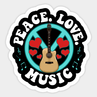 Peace Love Music Awesome Hippie Pacifist Festival Sticker